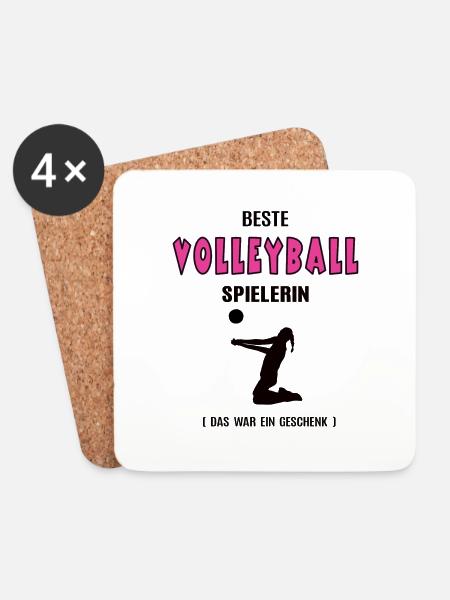 Volleyball Spielerin Beste Volleyballerin Geb Jubi - Untersetzer (4er-Set) - Weiß