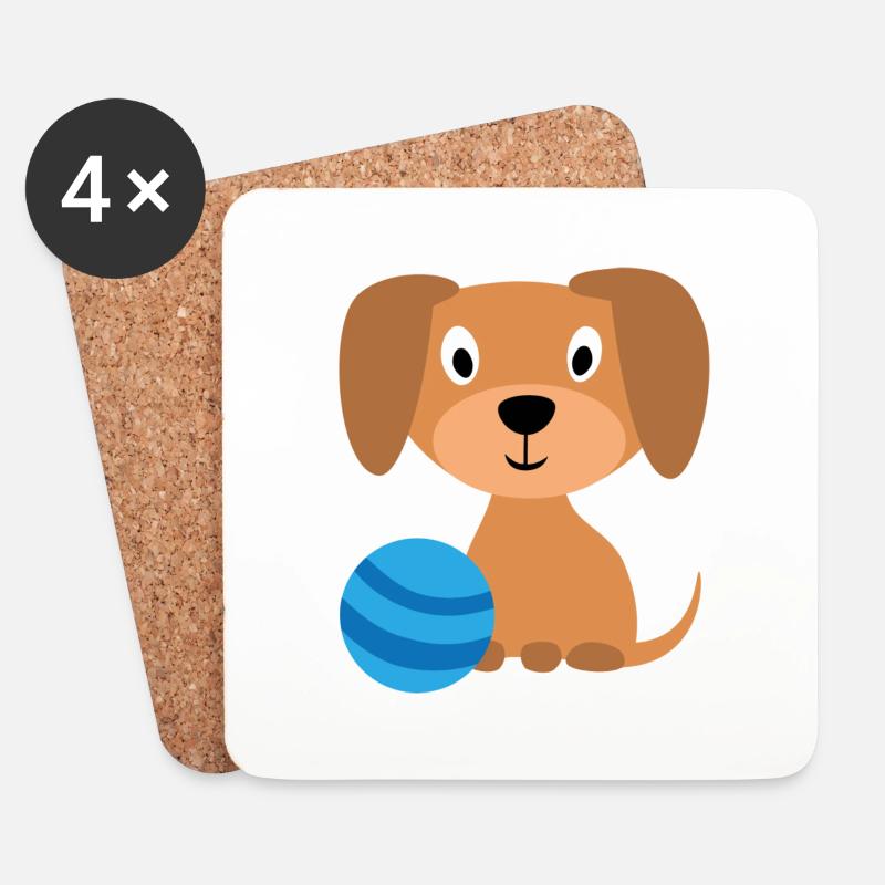 Hundebekleidung & Accessoires für Kinder - Untersetzer (4er-Set) - Weiß