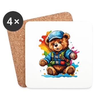 Teddy Bear / Cuddly Toy / Stuffed Animal / Gift Idea - Coasters (set of 4) - white - Front