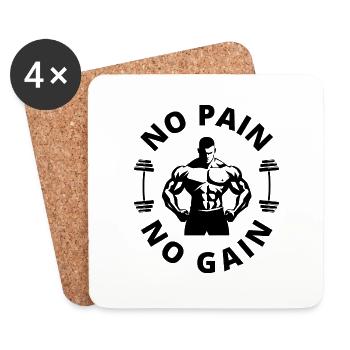 No Pain No Gain - Coasters (set of 4) - white - Front