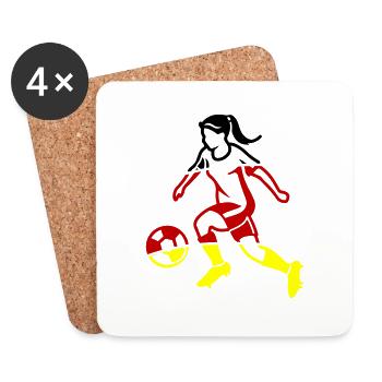 Équipe féminine de football d’Allemagne - Dessous de verre (lot de 4) - blanc - Devant