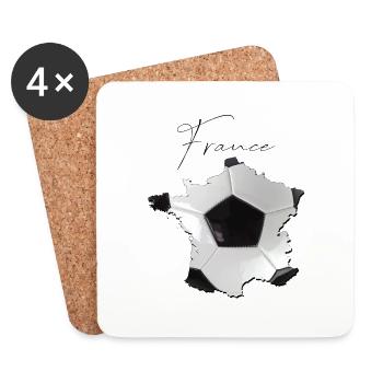 France Map Framed Real Football EN - Coasters (set of 4) - white - Front