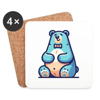 Ours de glace cool - Dessous de verre (lot de 4) - blanc - Devant