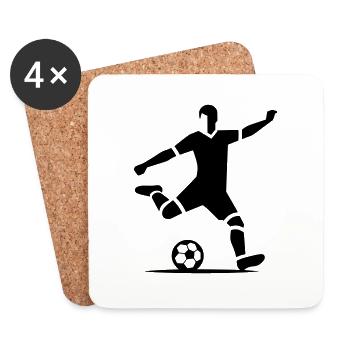 Soccer Player Icon Vector - Coasters (set of 4) - white - Front