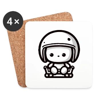 Baby Pilot - Biker Helmet - Coasters (set of 4) - white - Front