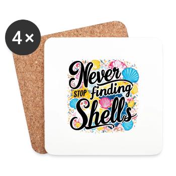 Hören Sie nie auf, Muscheln Design zu finden - Untersetzer (4er-Set) - Weiß - Vorne