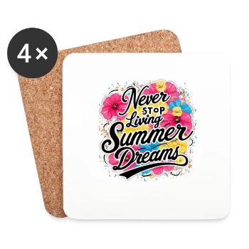 Never Stop Living Sommerträume Design - Untersetzer (4er-Set) - Weiß - Vorne