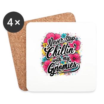 Never Stop Chillin With Mum Gnomies Design - Coasters (set of 4) - white - Front