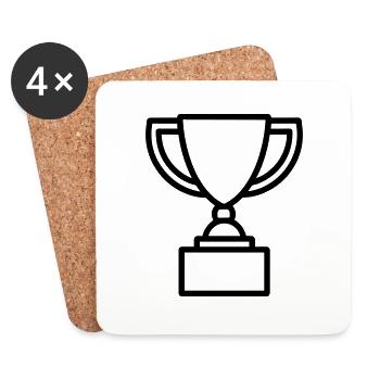 Trophäe - Untersetzer (4er-Set) - Weiß - Vorne