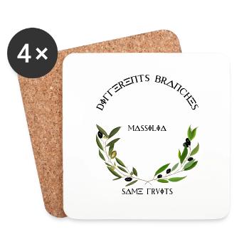 Different branches-same fruits, Massilia - Dessous de verre (lot de 4) - blanc - Devant