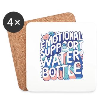 Emotional Support Wasserflasche - Untersetzer (4er-Set) - Weiß - Vorne