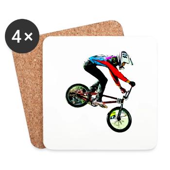 BMX Race Racing - Coasters (set of 4) - white - Front