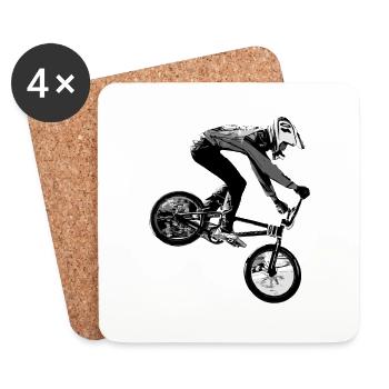BMX (BMX) - Untersetzer (4er-Set) - Weiß - Vorne