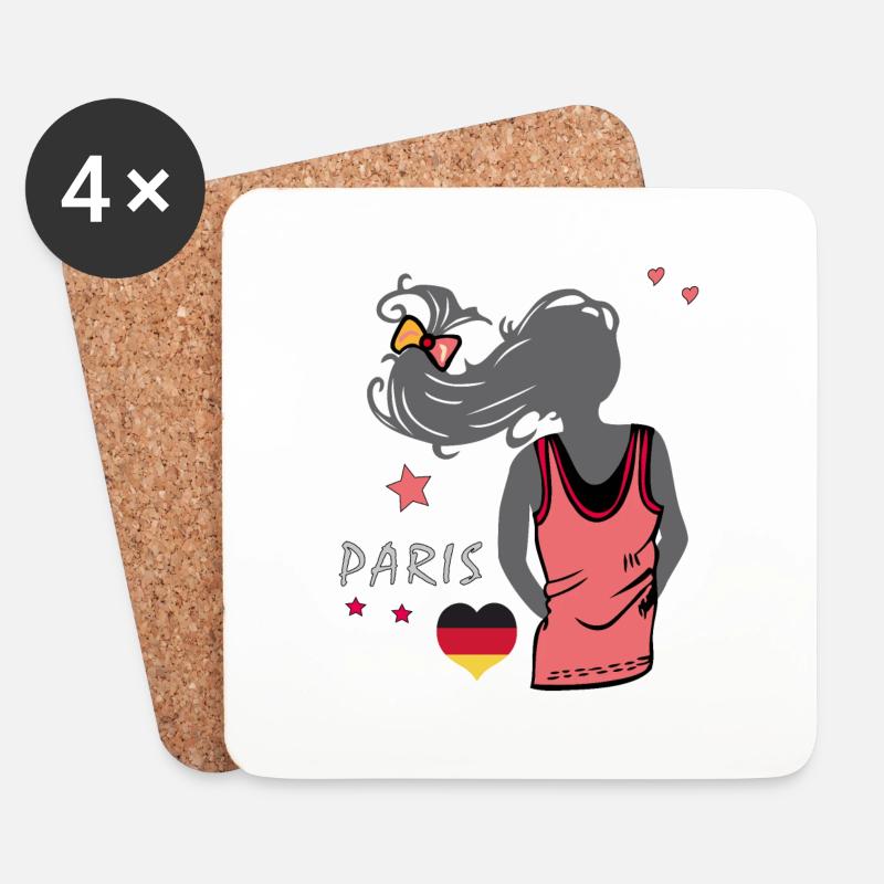 Fussball Deutschland - Untersetzer (4er-Set) - Weiß