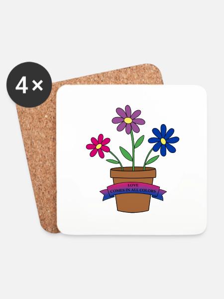bisexual flowers - Untersetzer (4er-Set) - Weiß