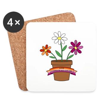 lesbian flowers - Untersetzer (4er-Set) - Weiß - Vorne