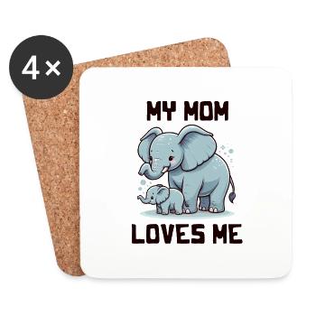 Ma maman m’aime - Dictons de bébé - Meine Mutter lieb - Dessous de verre (lot de 4) - blanc - Devant