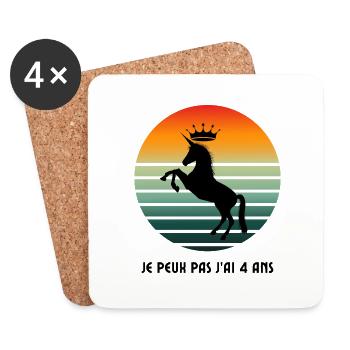 I can't I'm 4 years old - Coasters (set of 4) - white - Front