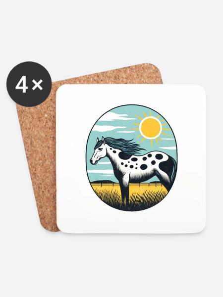 Appaloosa - Untersetzer (4er-Set) - Weiß