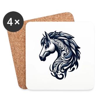 Pony Pferd - Untersetzer (4er-Set) - Weiß - Vorne