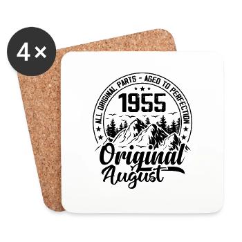 1955 August Original: 69 Years Birthday Gift - Coasters (set of 4) - white - Front