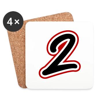 2 Number symbol - Coasters (set of 4) - white - Front