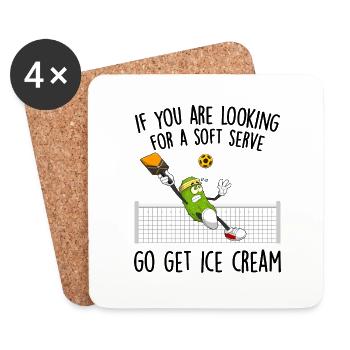 Funny Pickleball Player Paddleball Lover - Coasters (set of 4) - white - Front