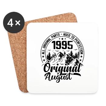 1995 August Original: 29 Years Anniversary Gift - Coasters (set of 4) - white - Front