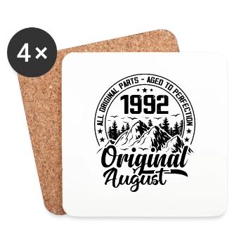 1992 August Original: 32 Years Anniversary Gift - Coasters (set of 4) - white - Front