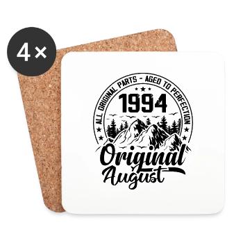 1994 August Original: 30 Years Anniversary Gift - Coasters (set of 4) - white - Front