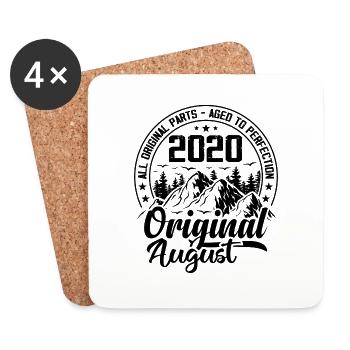 2020 August Original: 4 Year Anniversary Gift - Coasters (set of 4) - white - Front