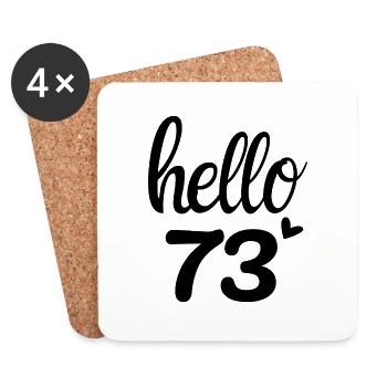 Hallo 73 - Untersetzer (4er-Set) - Weiß - Vorne