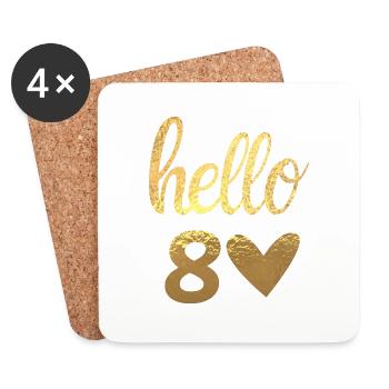 Hallo 80 gold - Untersetzer (4er-Set) - Weiß - Vorne