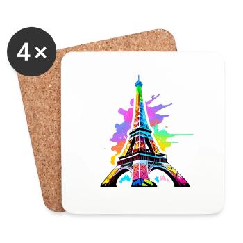 Eiffel tower #18 - Coasters (set of 4) - white - Front