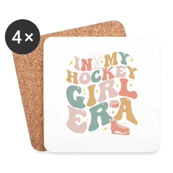 In My Hockey Girl Era - Retro Game Day Hockey - Coasters (set of 4) - white - Front