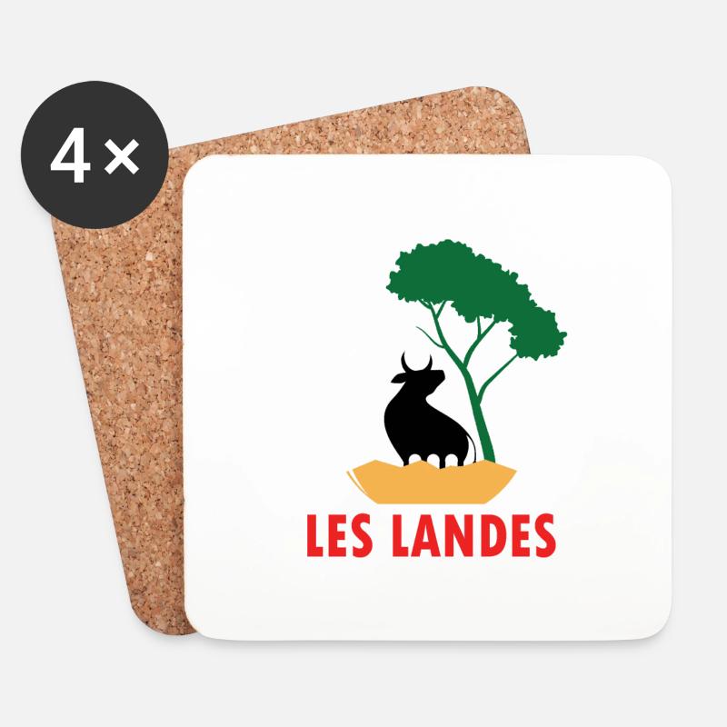 006 TAUREAU - Dessous de verre (lot de 4) - blanc
