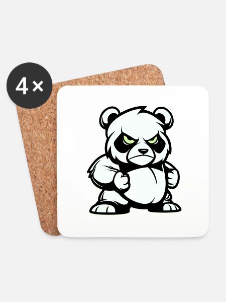 pandabär comic - Untersetzer (4er-Set) - Weiß