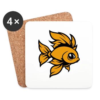Goldfish Fish Comic - Coasters (set of 4) - white - Front