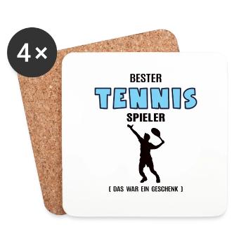 Tennis Spieler Bester Tennisspieler Geburtstag - Untersetzer (4er-Set) - Weiß - Vorne