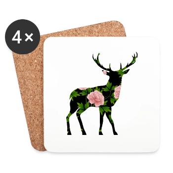 Deer - Coasters (set of 4) - white - Front