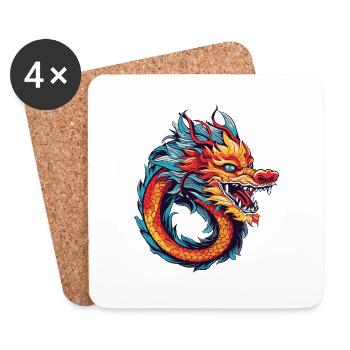 dragon china - Untersetzer (4er-Set) - Weiß - Vorne