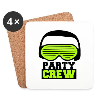 Party Crew Face Celebrate Team Friends Member - Coasters (set of 4) - white - Front