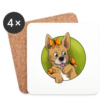 DogButterfly - Untersetzer (4er-Set) - Weiß - Vorne