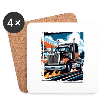 Camion Burnin' Down Camionneur LIFE - Dessous de verre (lot de 4) - blanc - Devant