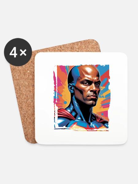 Portrait sci-fi superhero - Coasters (set of 4) - white