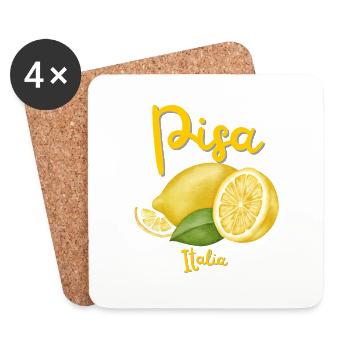 Pisa - Italy - Souvenirs - Holidays - Leaning Tower - Coasters (set of 4) - white - Front