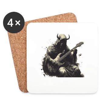 The devil with the electric guitar - Coasters (set of 4) - white - Front
