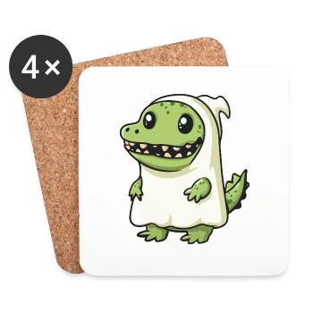 Alligator Halloween Lustig Geist - Untersetzer (4er-Set) - Weiß - Vorne