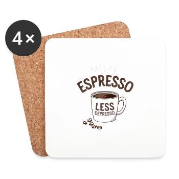 Espresso, Coffee, Kaffee, Latte, Geschenkidee - Untersetzer (4er-Set) - Weiß - Vorne
