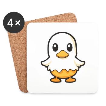 Ente Halloween Lustig Geist - Untersetzer (4er-Set) - Weiß - Vorne